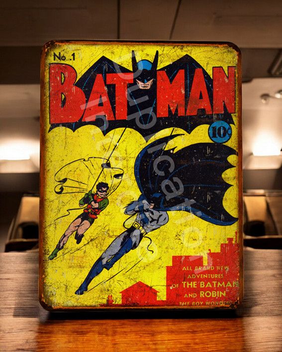Plaque métal vintage Batman Numéro 1