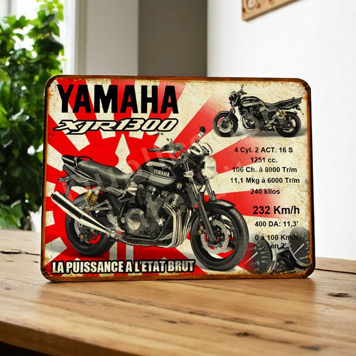 Plaque métal vintage Yamaha XJR 1300