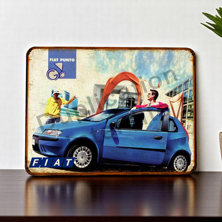 Plaque métal vintage Fiat Punto 2 (2001)