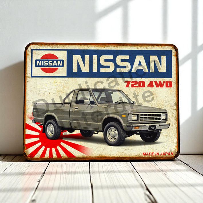 Plaque métal vintage Nissan 720 4WD
