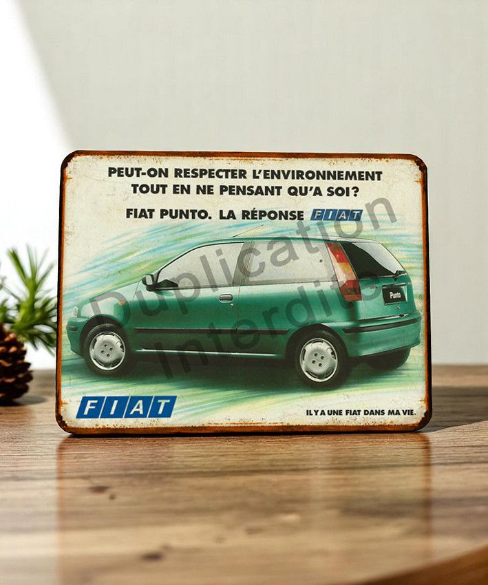 Plaque métal vintage Fiat Punto 1
