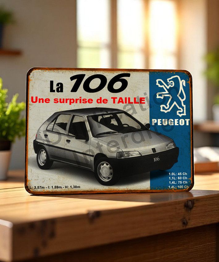 Plaque métal vintage Peugeot 106 Mk1