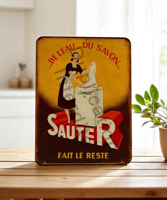 Plaque métal vintage Sauter