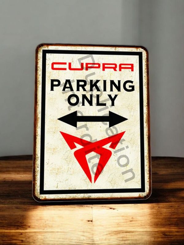 Plaque métal vintage Cupra parking Only