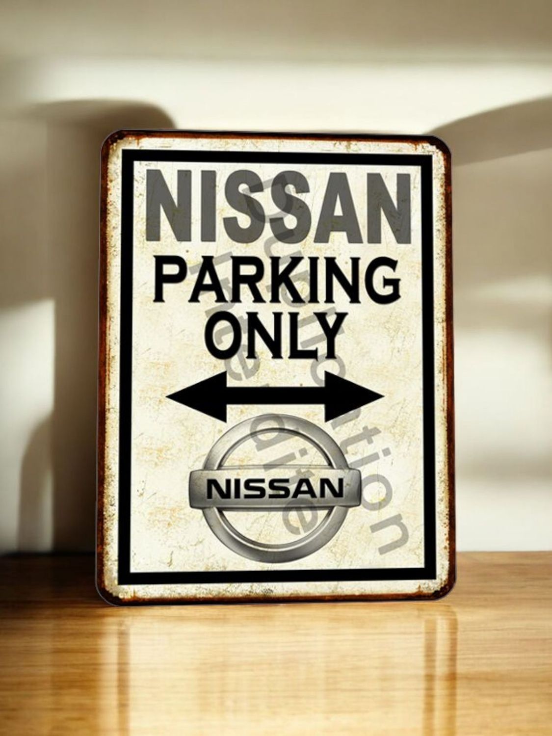 Plaque métal vintage Nissan parking Only