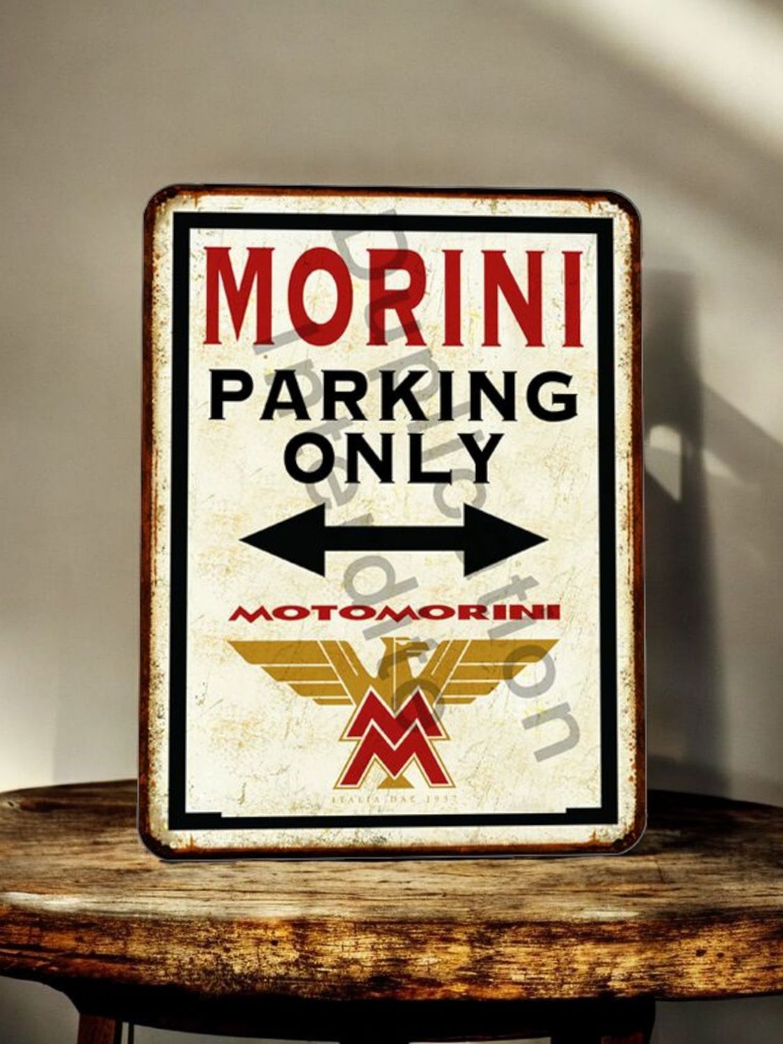 Plaque métal vintage Moto Morini parking Only