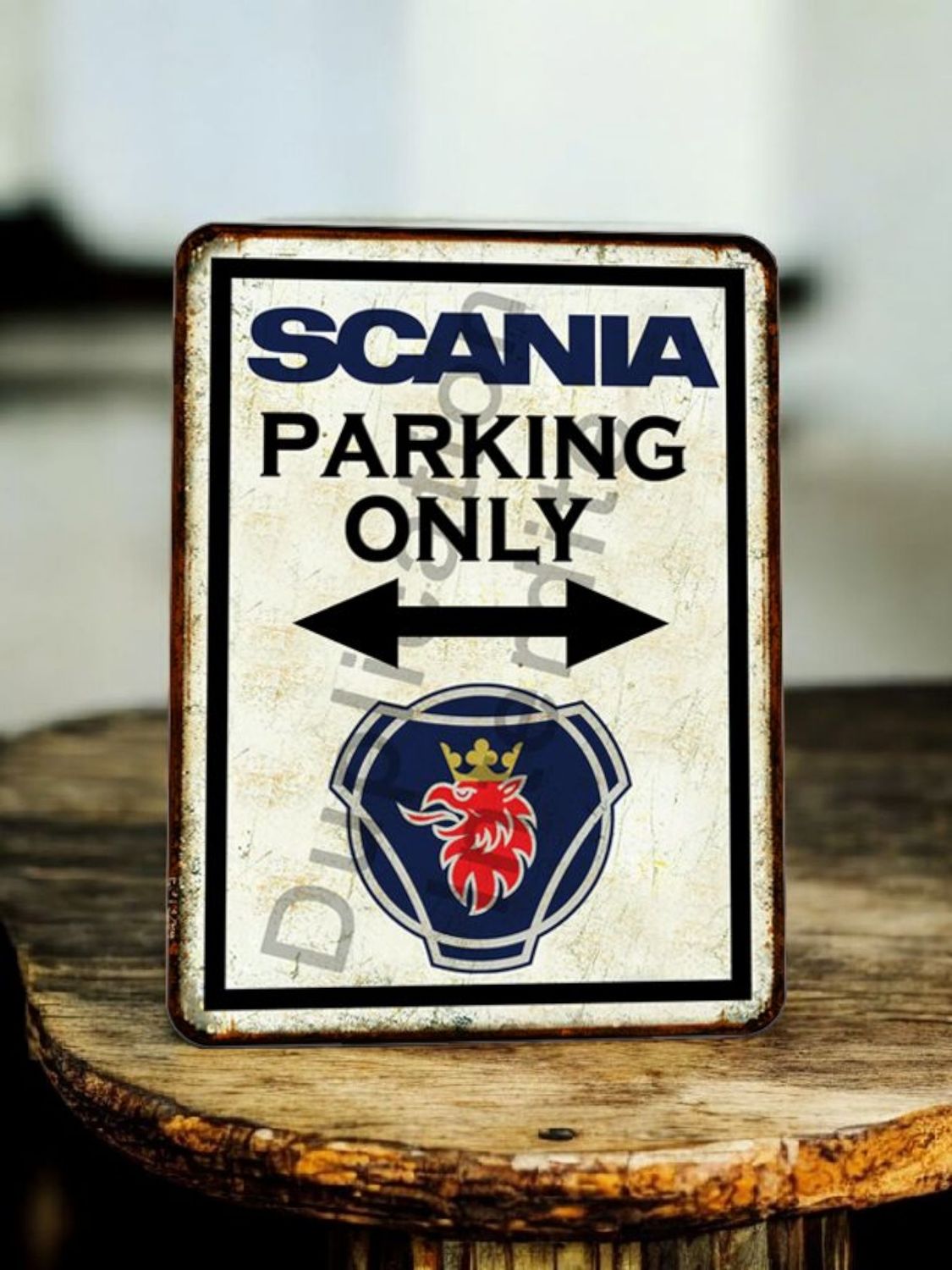 Plaque métal vintage Scania parking Only