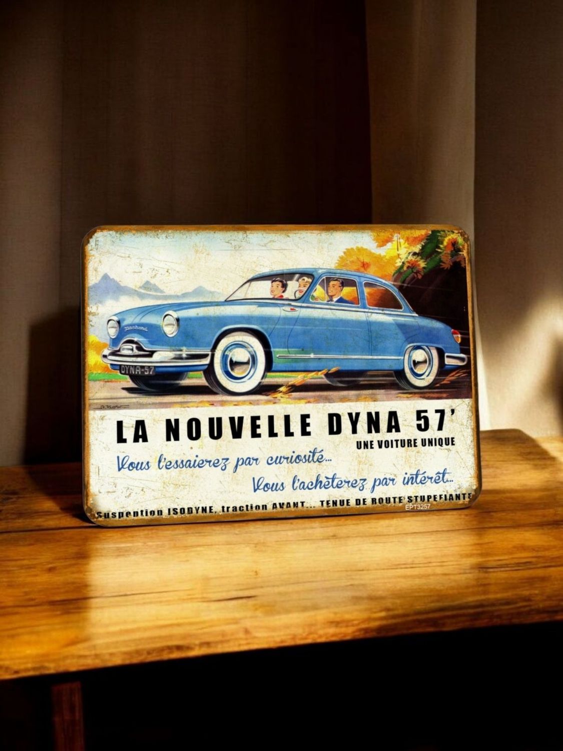 Plaque métal vintage Panhard Dyna 1957