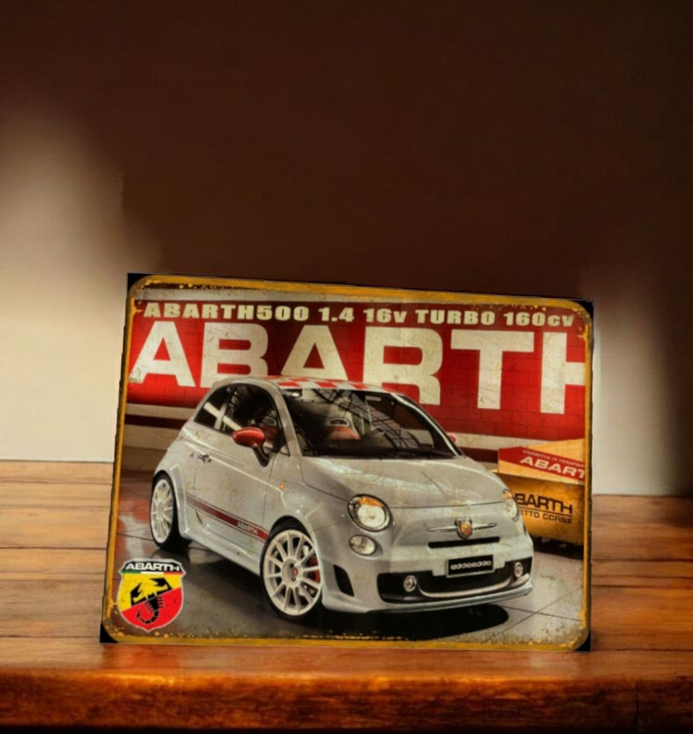 Plaque métal vintage Fiat 500 Abarth