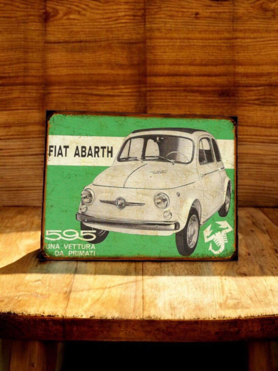 Plaque métal vintage Fiat Abarth 595