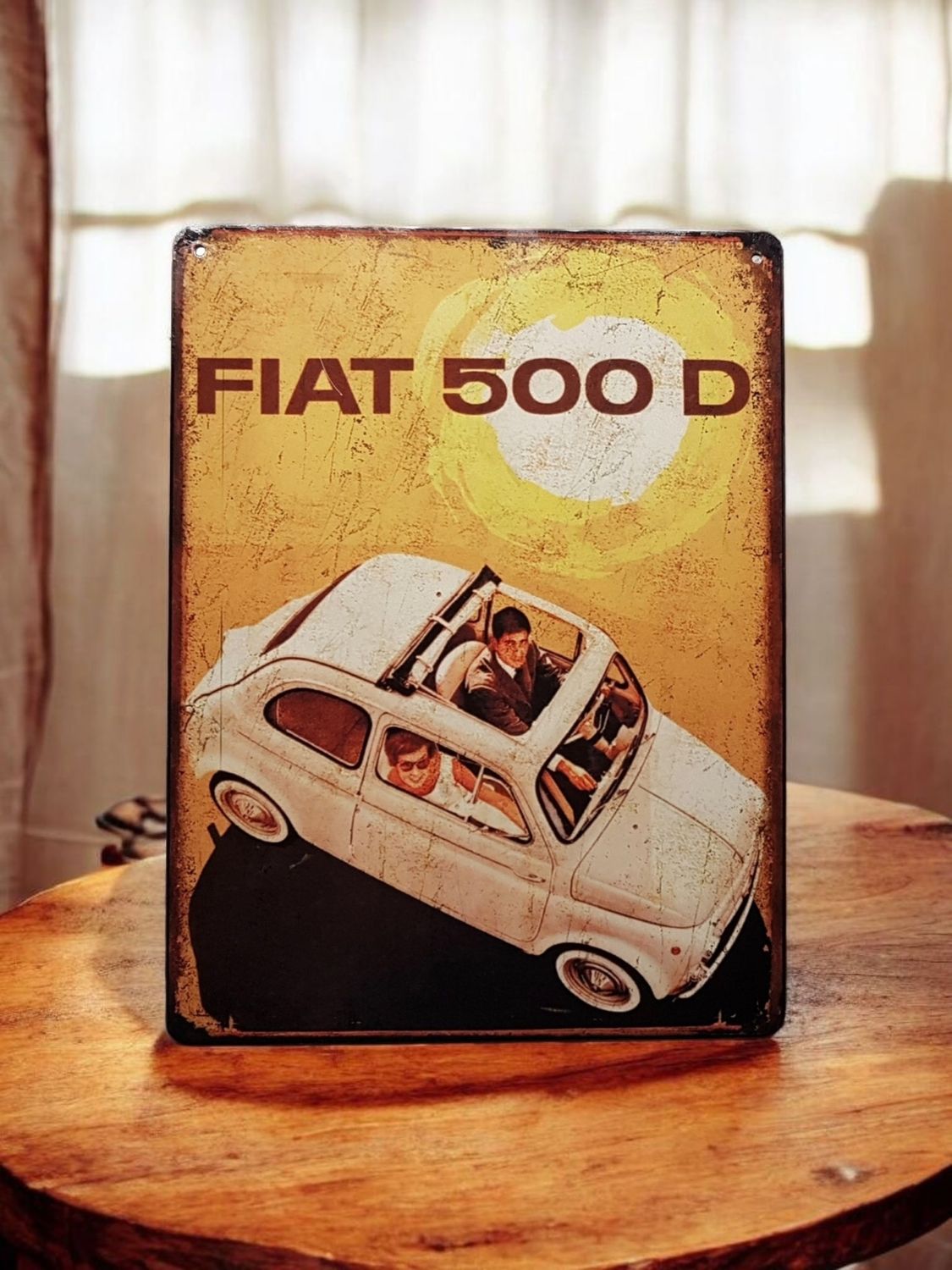 Plaque métal vintage Fiat 500 D