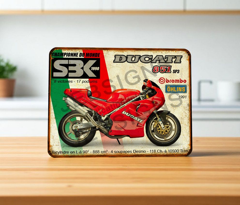 Plaque métal vintage Ducati 851 (SP3)