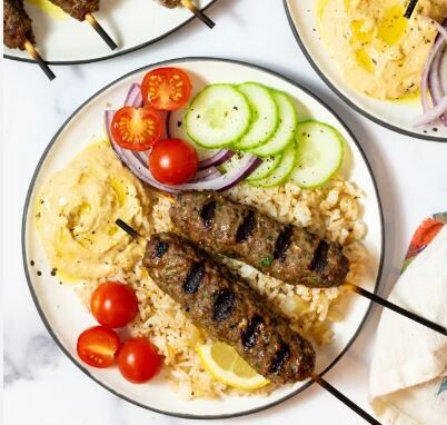 Beef Kebabs with Basmati Rice