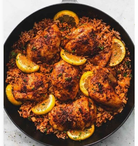 Oven cooked Chicken with wild rice
