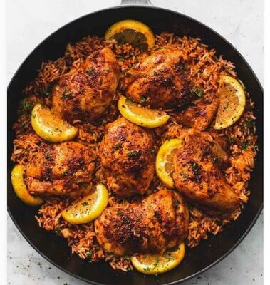 Oven cooked Chicken with wild rice