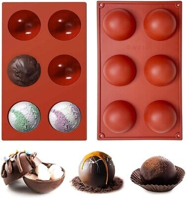Molds Chocolate Flexible Silicone Ice Cube Trays Foyod 2 Packs Semi Sphere Silicone Chocolate Molds Baking Mold for Making Hot Chocolate Bomb, Cake, Jelly, Dome Mousse