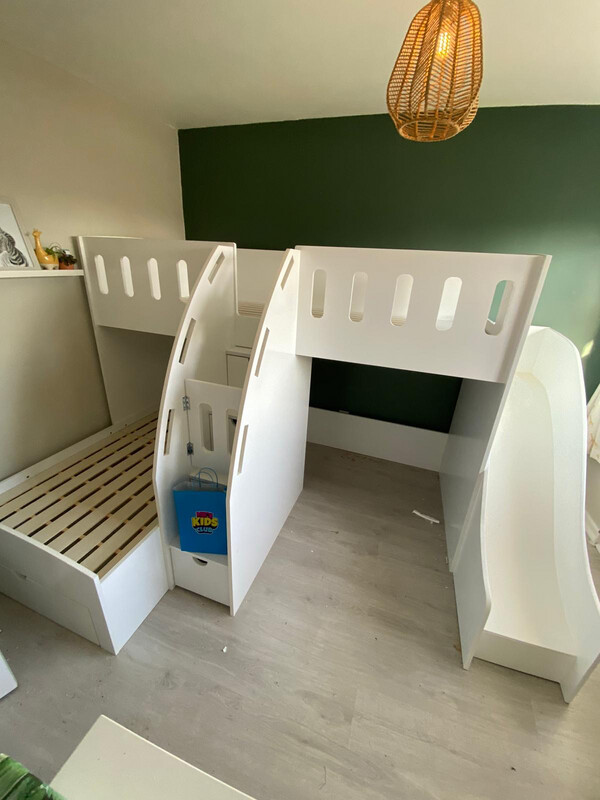 L Shaped Bunk With Slide And Play Area