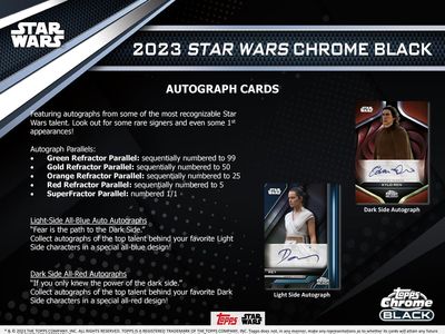 Topps Chrome BLACK Star Wars Signature Series