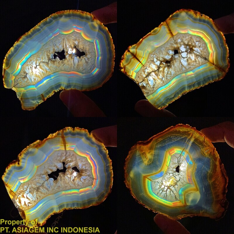 Wholesale 8 pcs Rainbow IRIS AGATE Slice ~Multi-Color Fire 1-of-a-kind ~100%