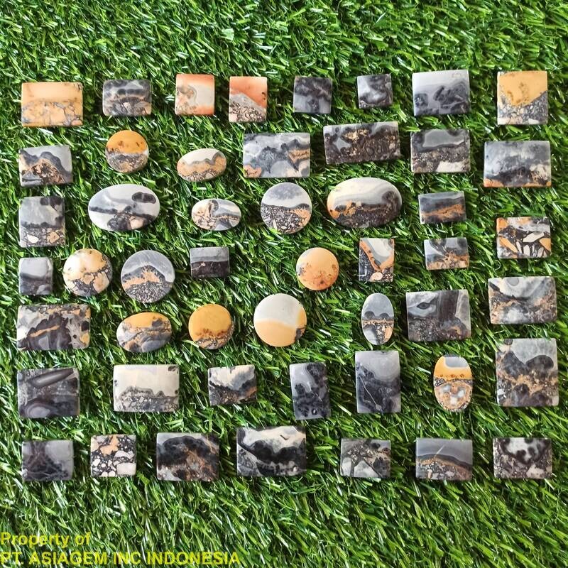 Wholesale 50 pcs ABWJASP00010 (2200ct) Maligano Jasper &#39;Landscape&#39; Picture Agate  Natural Untreated Lot