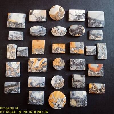 Wholesale 30 pcs ABWJASP00019 (1650ct) Maligano Jasper &#39;Landscape&#39; Picture Agate  Natural Untreated Lot