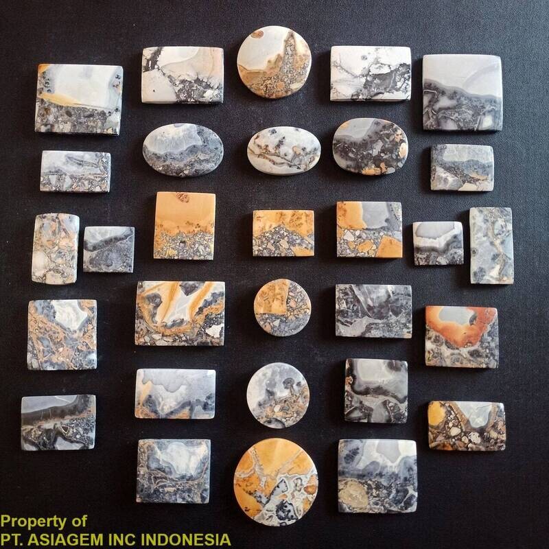 Wholesale 30 pcs ABWJASP00019 (1650ct) Maligano Jasper &#39;Landscape&#39; Picture Agate  Natural Untreated Lot