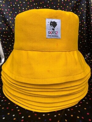 Skatsz! (Ade)Doyin - Yellow Aso Oke Satin Lined Bucket Hat