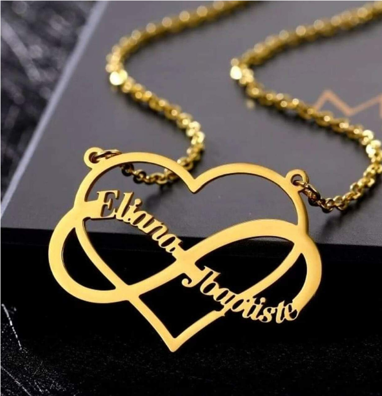 Custom Name Necklace - 2 Names Infinity 