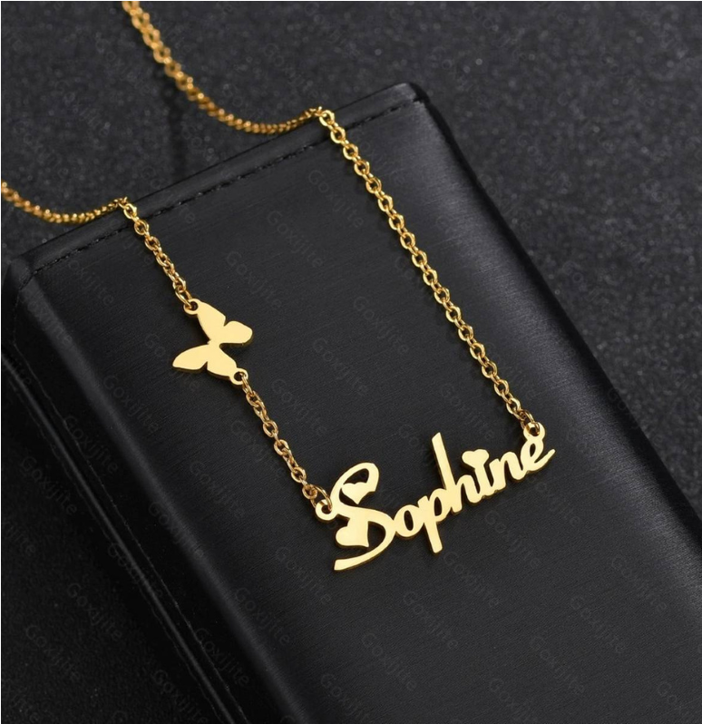 Custom Name Necklace - Butterfly Chain