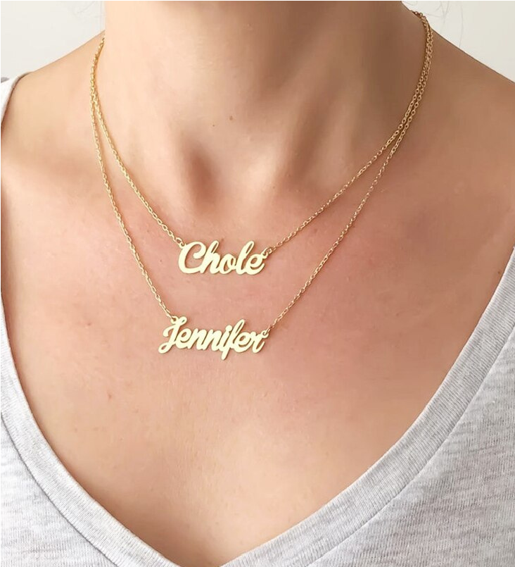 Custom Name Necklace - 2 Layer 2 Names
