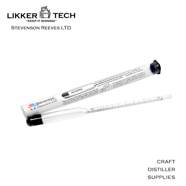 Stevenson Reeves Hydrometer - Alcohol Meter 0 - 100%