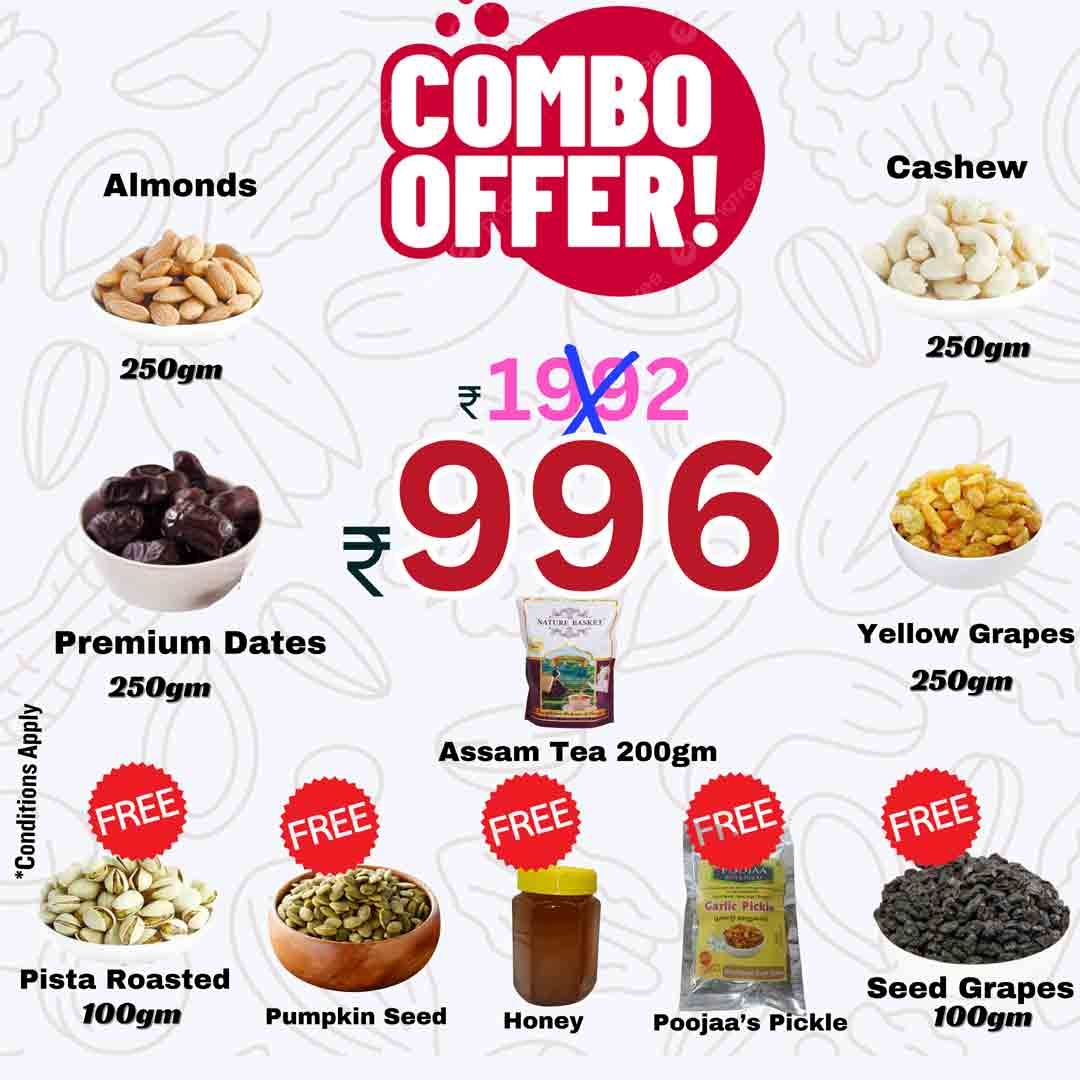 Dry Fruits Nuts Combo Offer | சூப்பரான ட்ரை ஃப்ரூட்ஸ் காம்போ சலுகை!