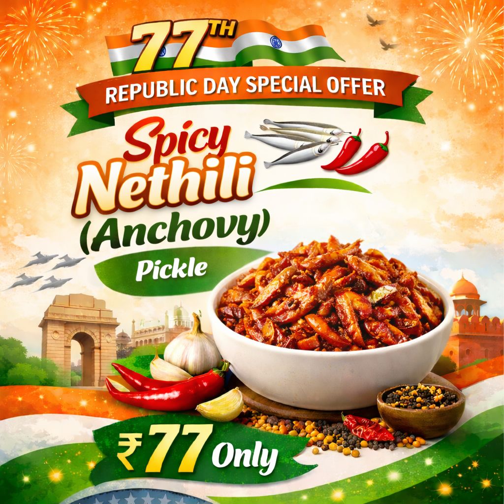 Nethili Pickle Homemade, Spicy &amp; Fresh | 🌶️🍽️⭐100gm