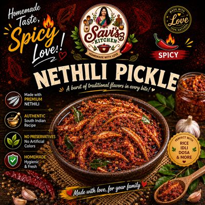 Nethili Pickle Homemade, Spicy & Fresh | 🌶️🍽️⭐200gm