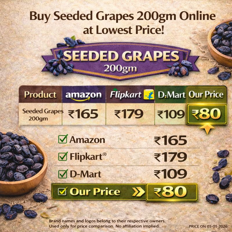 Premium Black Seeded Grapes 200gm