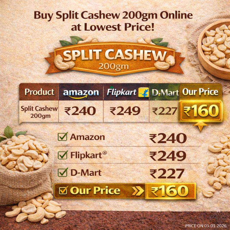Premium Cashews Split JH 200gm