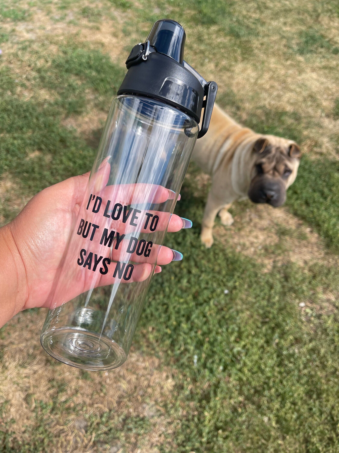 “I’d Love To But My Dog Says No” Water Bottle