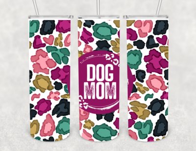 Leopard Dog Mom Skinny Tumbler
