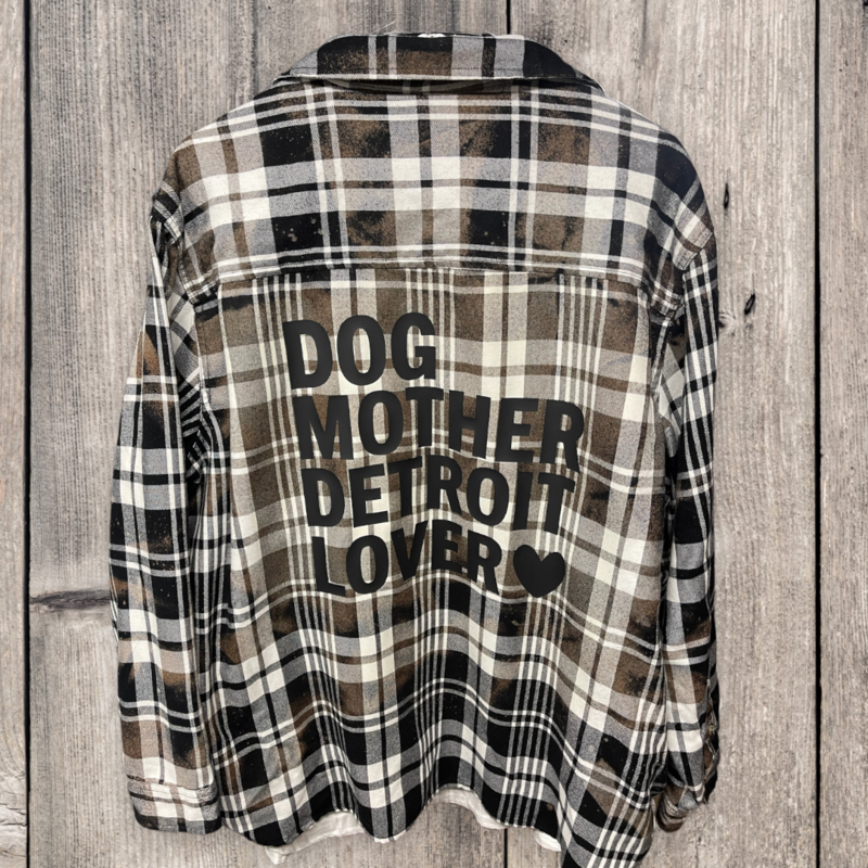 Dog Mother Detroit Lover Flannel Shacket