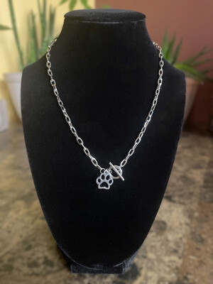 Paw Print Toggle Necklace