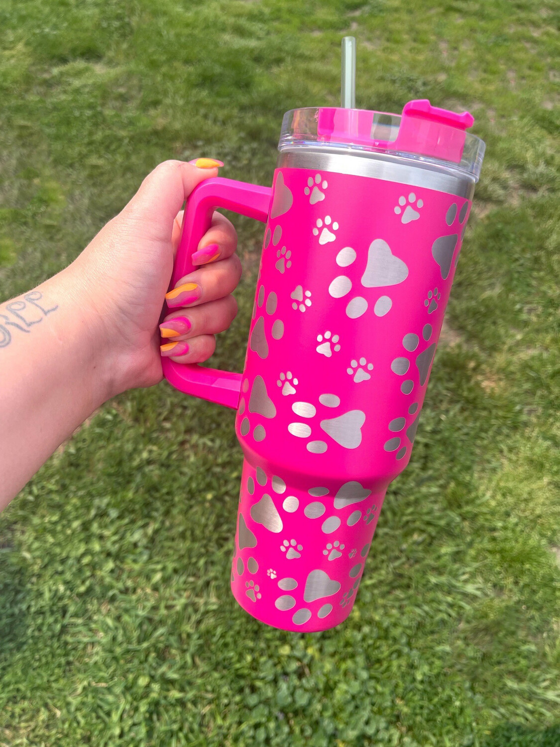 Paw Print Engraved 40oz Tumblers