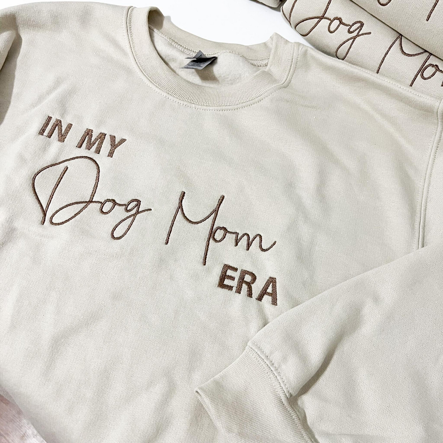 In My Dog Mom Era Embroidered Crewneck