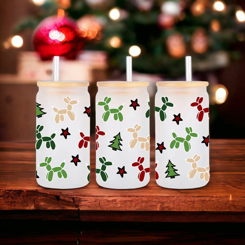 Balloon Dogs Frosted Glass Tumbler