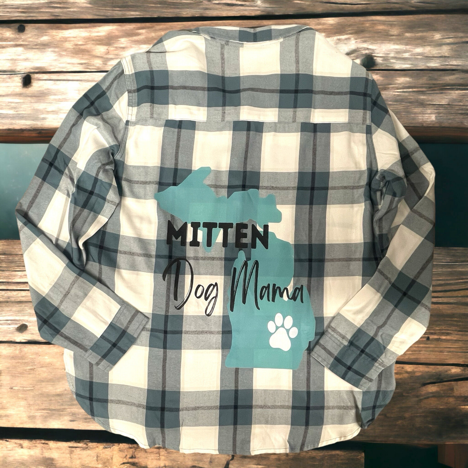 Mitten Dog Mama Flannel Shacket