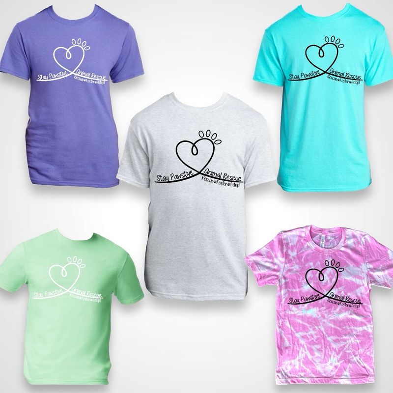 Stay Pawsitive Animal Rescue Fundraiser Logo Shirt