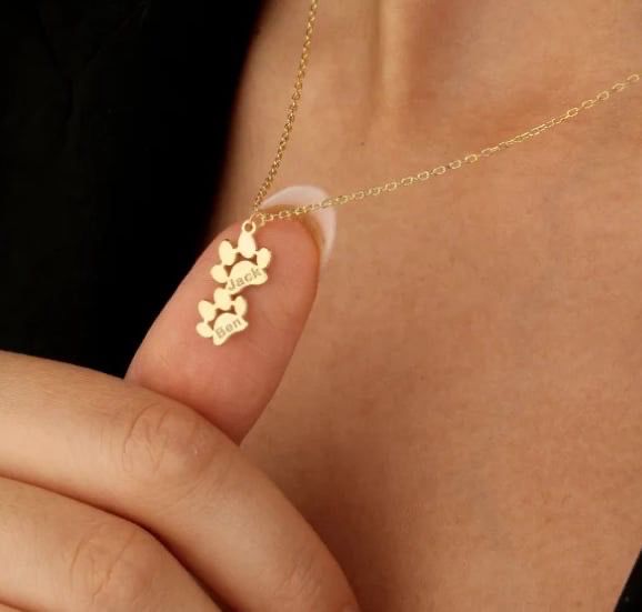 Custom Paw Print Necklace