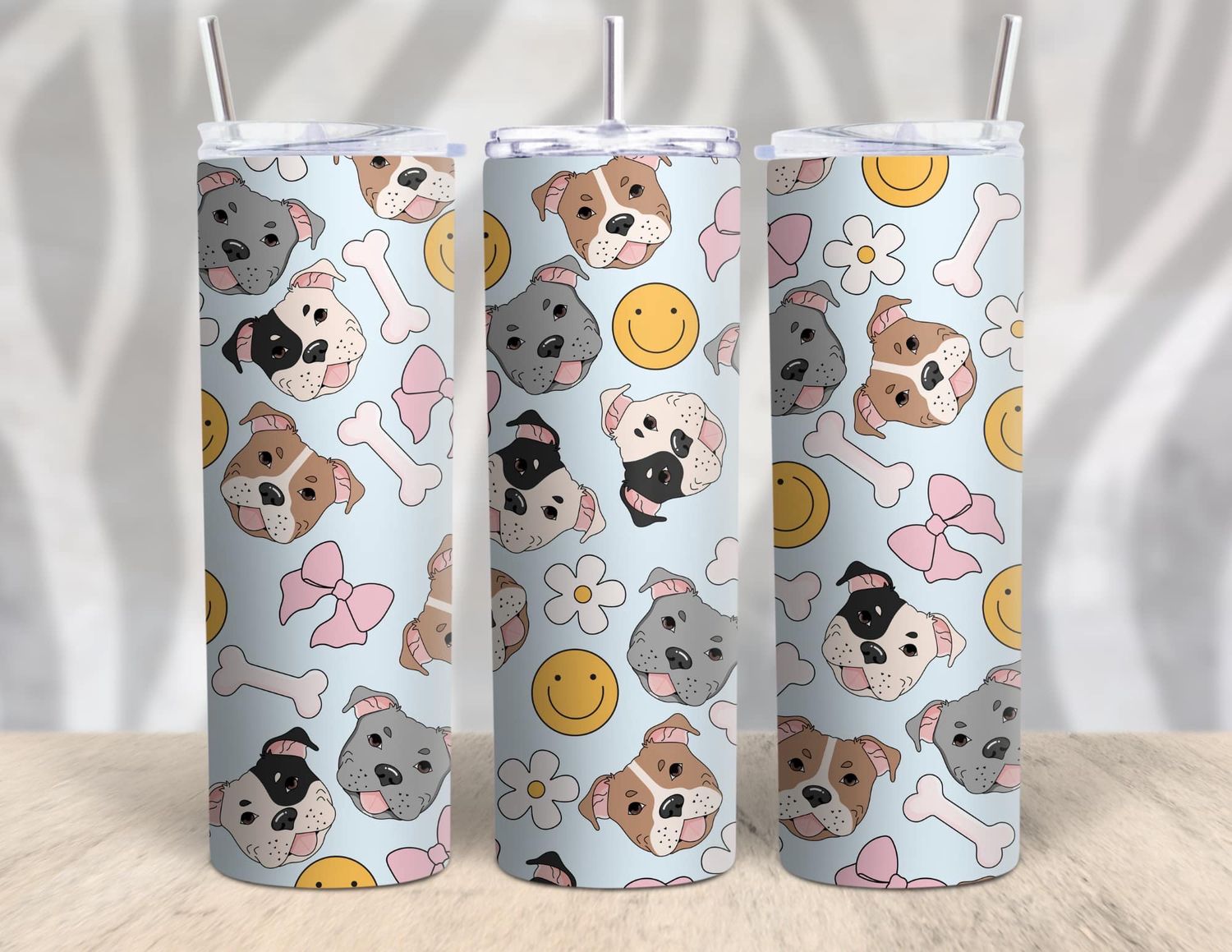 Smiley Pitties Skinny Tumbler