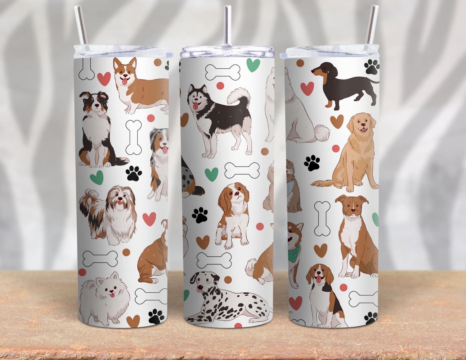 Happy Puppers Skinny Tumbler