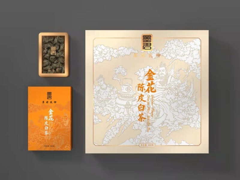 ​2021 Mo Jun Fu Cha " Jin Hua Chen Pi Bai Cha ( golden flowers orange peel white tea Fu Cha) 400g