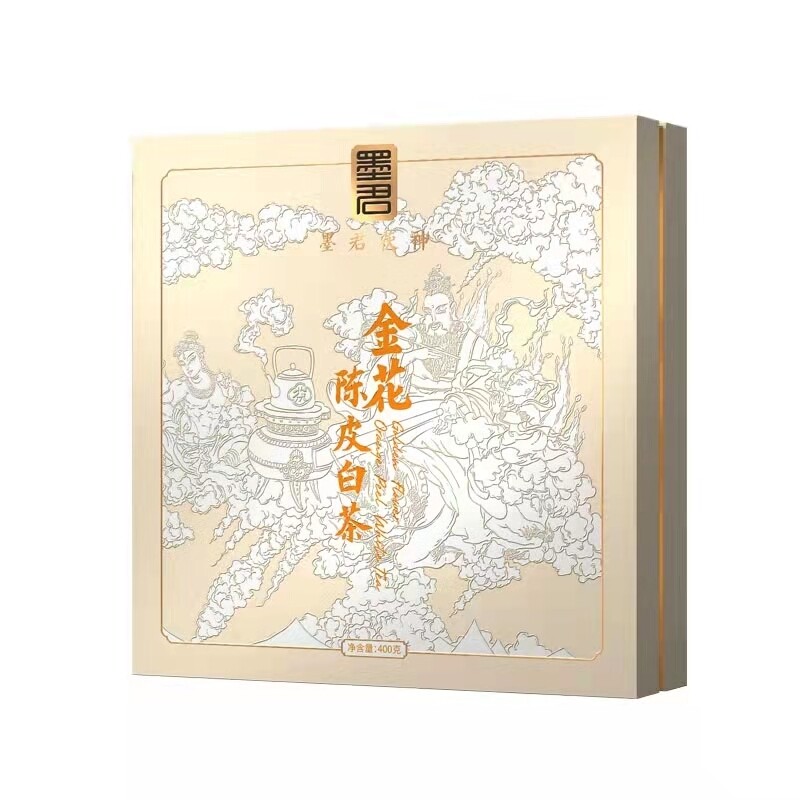 ​2021 Mo Jun Fu Cha &quot; Jin Hua Chen Pi Bai Cha ( golden flowers orange peel white tea Fu Cha) 400g